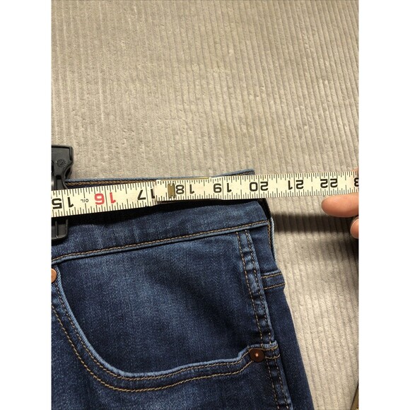 Madewell Denim Jeans Size 35T 10"High Rise Skinny Dark Distressed - Picture 8 of 16